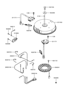 Kawasaki Fr600v-As06 Electric Equipment Diagram and Parts List for XT2-LX42KW (Carb-13WGA1CS210)(2015) Cub Cadet Lawn Tractor